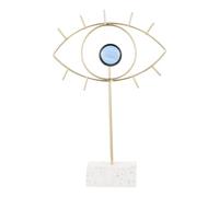 DOITOOL Creative Ironwork Eye Shaped Metal Leaf Ornament Modern Gold Tabletop Adornment for Home Hotel Office Living Decoration Compact Unique Artistic Sculpture