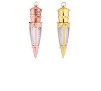 DOITOOL Creative Radish Shaped Empty Lip Gloss Bottles Stylish Golden Makeup Dispenser Containers 2pcs Made of Lightweight Abs Plastic for Travel and Trip Use