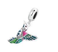 DOITOOL Creative Silver Kingfisher Pendant for DIY Bracelet Making Colorful Bird Charm Bead for Unique Jewelry Designs for Bracelets Necklaces and Crafts
