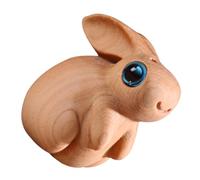 DOITOOL Creative Wooden Rabbit Keychain Pendant Carved Bunny Charm for Backpack Car Home Decor Delicate Vintage Style DIY Accessory Wear-resistant Bunny Ornament