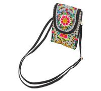DOITOOL Cross Body Phone Pouch Decorative Phone Bag Traditional Ethnic Designs Canvas Multi-functional Design Secure and Protected Women Outdoor Use Delicate Embroidery Cultural Charm