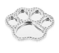 DOITOOL Crystal Cat Paw Phone Case Charm with Rhinestone Mirror Lightweight Paw Ornament for DIY Decoration and Makeup Touch-up Accessory Silver Adornment