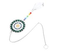 DOITOOL Crystal Hanging Ornament Tree of Life Green Mandala Flower Suncatcher for Garden and Indoor Decor Shiny Hanging Crystals for Windows Living Balcony Party and Outdoor Decorations