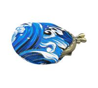 DOITOOL Cute Coin Pouch for Women with Adorable Cartoon Wave Pattern, Highly Practical Cotton Small Coin Purse, Convenient to Carry Outdoors Wallet with Fashionable Design