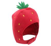 DOITOOL Cute Dog Strawberry Costume Headgear Soft Cloth Material Secure Fit Adorable Fruit-themed Hat for Small Pets like Cats and Dogs for Holiday Celebrations