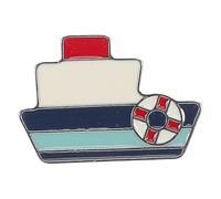 DOITOOL Cute Japanese Cruise Ship Brooch Pin Enamel Badge Cartoon Funny Boat Accessory for Backpack Hat Scarf Lanyard Everyday Wear