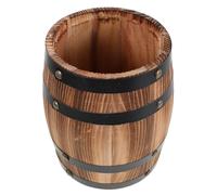 DOITOOL Cutlery Storage Bucket 20Cm Oak Wooden Utensil Holder Retro Desktop Organizer for Serving and Cooking Utensils Kitchen Silverware Holder