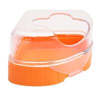 DOITOOL Data [plastic Hamster Bath Tub with High Permeability and Breathable Design for Home Use, Orange Pet Bathroom Essential for Small Animals