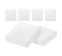 DOITOOL Deck Post Caps 6pcs White with Elegant American and European Design PVC Low Maintenance and Aging Resistant 3.5 Inch Outdoor Garden Fence Caps for Villa Gardens and Dock Posts