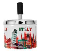 DOITOOL Decorative Cigarette Ashtray Metal Ashtray with Rotating Lid round Shape Fine Polishing Process Smooth Surface Portable Smoke Prevention for Indoor Shopping Malls