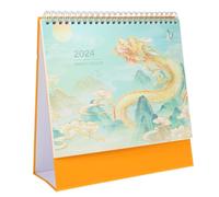 DOITOOL Decorative Desk Calendar with Cultural Knowledge Design Small Standing Planner for Office Month View Calendar Featuring Festivals and Historical Events