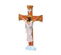 DOITOOL Decorative Resin Hanging Cross Jesus Cross Craft Multi-purpose Lifelike Ornament for Home Wall Décor Assorted Colour Not Easy to Break