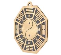 DOITOOL Delicate Brass Bagua Mirror Feng Shui Pendant for Home Decor Exorcism Protection Artistic Chinese Eight Trigrams Ornament Spiritual Lucky Charm