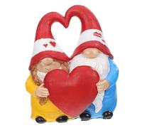 DOITOOL Delicate Resin Garden Gnome Outdoor Figurine Featuring a Cute Gnome Couple with Heart Shape Design, Waterproof and Not Easy to Fade, Garden Scene Decor and Housewarming Gift