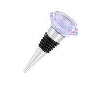 DOITOOL Diamond Crystal Wine Bottle Stopper with Silicone Seal Metal Red Wine Plug for Party Wedding Birthday and Banquet Stylish Purple Cork Sealer