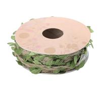 DOITOOL DIY Artificial Leaf Ribbon 1 Roll Natural Jute Rope with Green Leaves for Craft Wrapping and Garden Embellishments