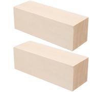 DOITOOL DIY Crafting Basswood Blocks 2Pcs Solid Pine Wood Rectangles for Carving and Sanding, Unfinished Wood Suitable for Handmade Decorations and Hobbyists