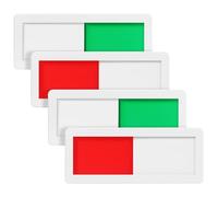 DOITOOL Door Signs For Office 4Pcs Red Green Sliding Privacy Indicator 10X4Cm with Adhesive Backing for Meeting Room Restroom and Toilet Use