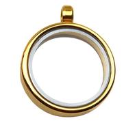 DOITOOL Double-sided Stainless Steel Photo Frame Charm Pendant Necklace Round Glass Memory Locket Bezel for DIY Jewelry Making Pendant Tray for Keepsakes and