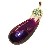 DOITOOL Eggplant Brooch Lapel Pin Copper Decorative Accessory Prevent Peering for Daughters and Girlfriends for Mothers Day Party