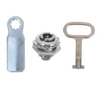 DOITOOL Electric Cabinet Lock Set with Zinc Alloy S-Core Cylinder Wing-Type Lock Core Key for Hydrant Box Trash Bin and Electrical Enclosure Security in Silver