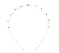 DOITOOL Elegant Golden Alloy Pearl Bridal Hairband with Rhinestone Decoration, Classic and Chic Headdress for Women Wedding and Party Accessories