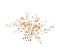 DOITOOL Elegant Golden Wedding Hair Comb for Women Handmade Crystal Leaves Hair Accessories Comfortable to Wear for Weddings and Proposal Parties