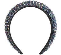 DOITOOL Elegant Rhinestone Headband and Comfortable Wearing, Wide Brim with Decorative Beads Hair Accessory for Brides Suitable for Wedding and Party