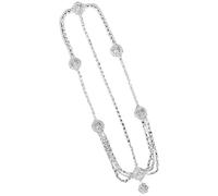 DOITOOL Elegant Silver Rhinestone Tassel Headband with Fine Detail for Women, Delicate Alloy Decorative Hair Accessory for Party and Ceremony Wear