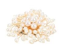 DOITOOL Elegant Wedding Bridal Pearl Brooch Corsage with Simulated Pearl and Zinc Alloy Material, Glossy Surface, for Banquet and Daily Use, Fix The Collar Accessory