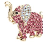 DOITOOL Elephant Brooch Rhinestone Brooch Fashionable Zinc Alloy Versatile Accessory Women Formal Events Cute Pink Elephant Lapel Pin