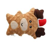 DOITOOL Elk Gingerbread Man Toy Plush for Puppies Tough Chew Toys Squeaky Function for Christmas Holiday Pet Decoration