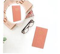 DOITOOL English Schedule Notebook Pink Artificial Leather Cover Thick Academic Planner for Students Teachers Office Use Daily Writing Organizer