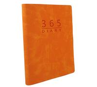 DOITOOL English Schedule Recording Notepad Soft Cover Daily Planner for Students Office for Goal Tracking Project Notes and DIY Planning Orange Design