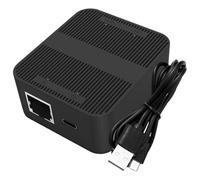 DOITOOL Ethernet Splitter 1 to 2, Rj45 Network Adapter, 100mbps High Speed Transmission, Plug and Play Network Expansion for Laptop, Black Plastic