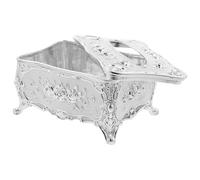 DOITOOL European Style Tissue Box Cover White Decorative Carved Rose Napkin Holder Rustic Desktop Tissue Organizer for Home and Bathroom