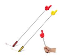 DOITOOL Extendable Pointer Finger Stick for Classroom Teaching and Business Presentations 2Pcs with Soft Foam Handles Stainless Steel Small Teacher Finger Stick with Versatile Usage