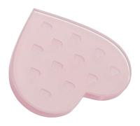 DOITOOL Eyelash Grafting Glue Pallet Heart-Shaped Crystal Glass Pad with 12 Holes Pink Eyelash Holder Pallet for Lash Extensions