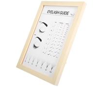 DOITOOL False Eyelashes Types Poster Wooden Display Board with Elegant Tabletop Design for Eyelash Art and Lash Clusters Picture Decor