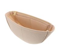 DOITOOL Felt Bag Organizer Insert for Handbags and Totes, Half round Moon Shaped Purse Liner with Multi-pocket Design and Zipper, Prevents Shifting and Maximizes Space Utilization