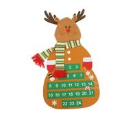 DOITOOL Festive Reindeer Christmas Countdown Calendar with Felt Pockets Interactive Wall Door Hanging Decoration for Advent Office Home Classroom Holiday Countdown Activity