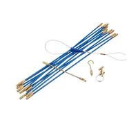 DOITOOL Fiberglass Electrical Wire Push Kit Flexible Fish Tape Puller for Coaxial Cable Routing Through Wall Installation with Threaded Butt Joint and Abrasion Resistance