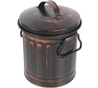 DOITOOL Fireplace Ash Bucket with Lid Iron Coal Container for Easy Carrying Capacity Storage Bin for Hot Ashes Compact Bucket for Kitchen Barbecue Use