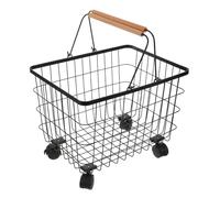 DOITOOL Fireplace Log Rack Indoor Firewood Rack Metal Log Basket Iron Firewood Storage Basket with Wheels Charcoal Bucket for Home Party Decoration