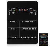 DOITOOL First Day and Last Day of School Chalkboard, Double Sided Small | Back to School Message Board, Wooden Framed Mini Blackboard for Graduation, Wedding, Kitchen Menu & Kids Drawing, Easy Clean