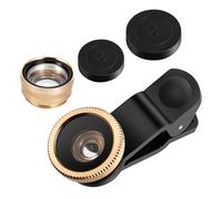 DOITOOL Fisheye Macro Wide Angle Lens Smartphone Camera Lens Phone Lens for Fish Eye Lenses Macro Lens Clip on Wide Angle on Lens Cell Phone Camera Lens Clip- Fish Lens X Golden