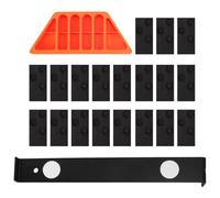 DOITOOL Flooring Installation Tool Kit 3pcs with Hard Pull Bar, Medium Pull Hook, Orange Tapping Block and 20 Black Spacers for Laminate Wood Floor Installation