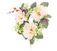 DOITOOL Floral Artificial Plastic Candle Wreath Ring for Pillar, Candles