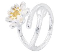 DOITOOL Floral Blossom Ring Open Ring Copper Comfortable Fit Easy to Match Women Cosplay Christmas Charming Design