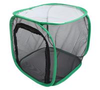 DOITOOL Foldable Insect Net Box 30x30x30cm Translucent Butterfly Observation Cage Green Edged Plant Incubator for Insect Rearing and Gardening Use